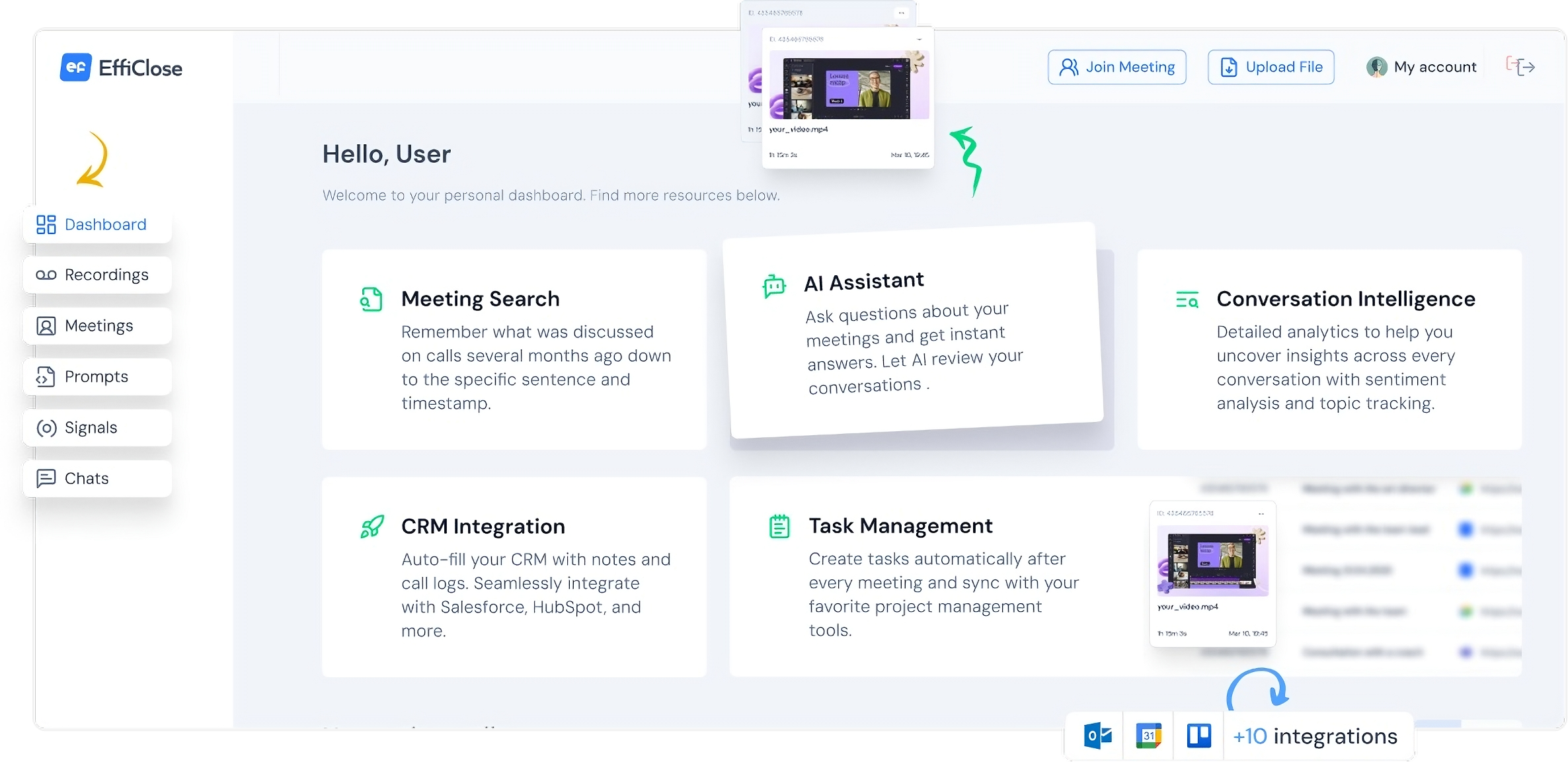 Meeting transcription interface