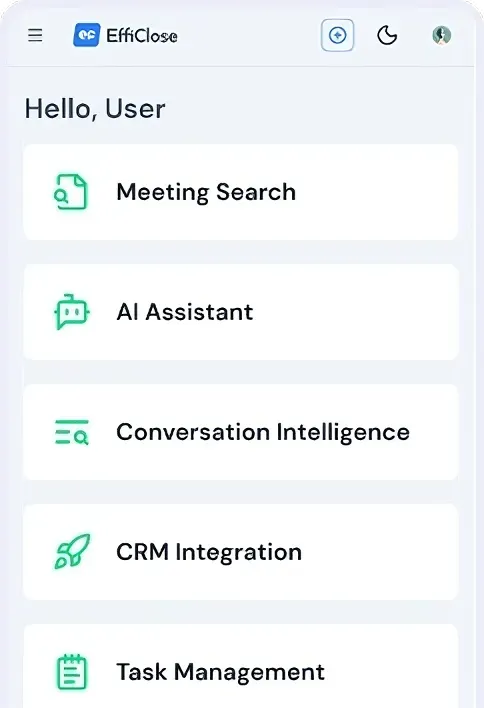 EffiClose engineering dashboard for mobile