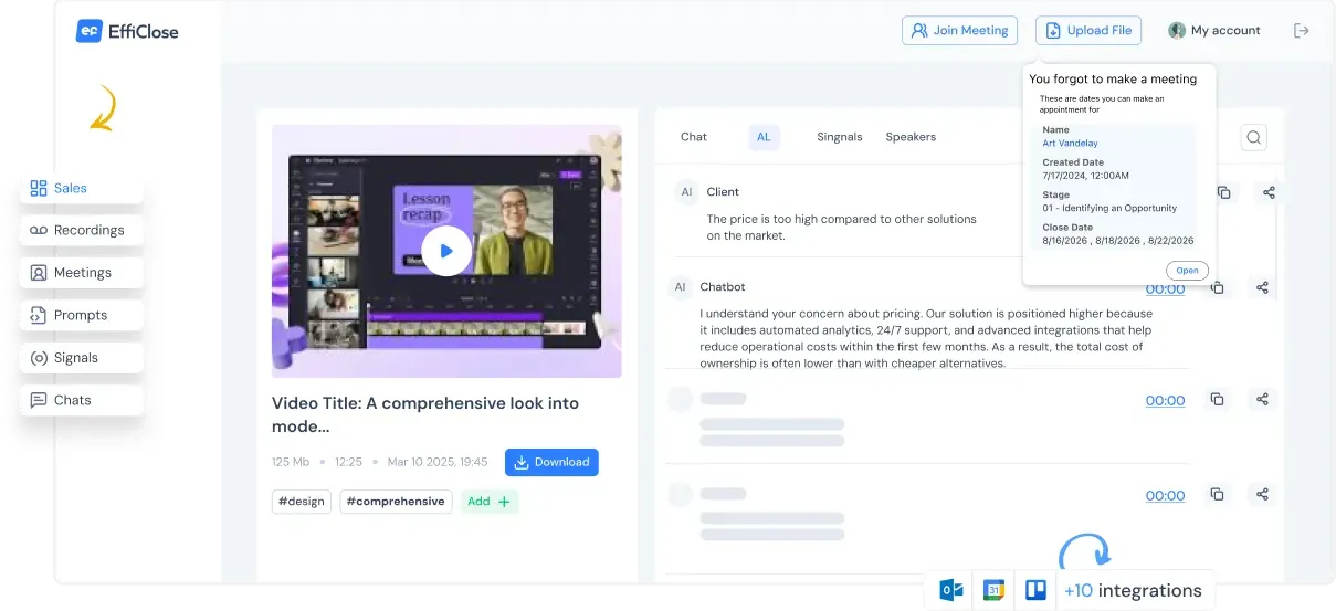 Efficlose recruiting analytics dashboard