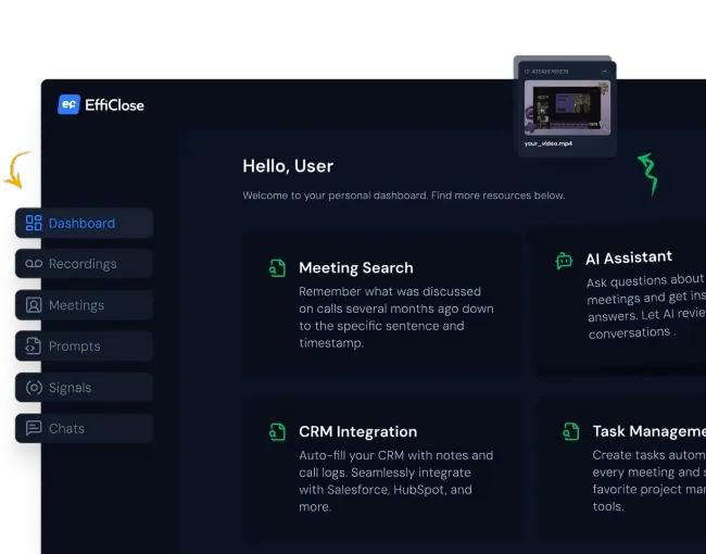 Efficlose desktop app conversation intelligence