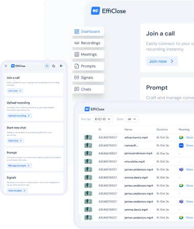 Efficlose Chrome Extension browser recording capabilities on mobile